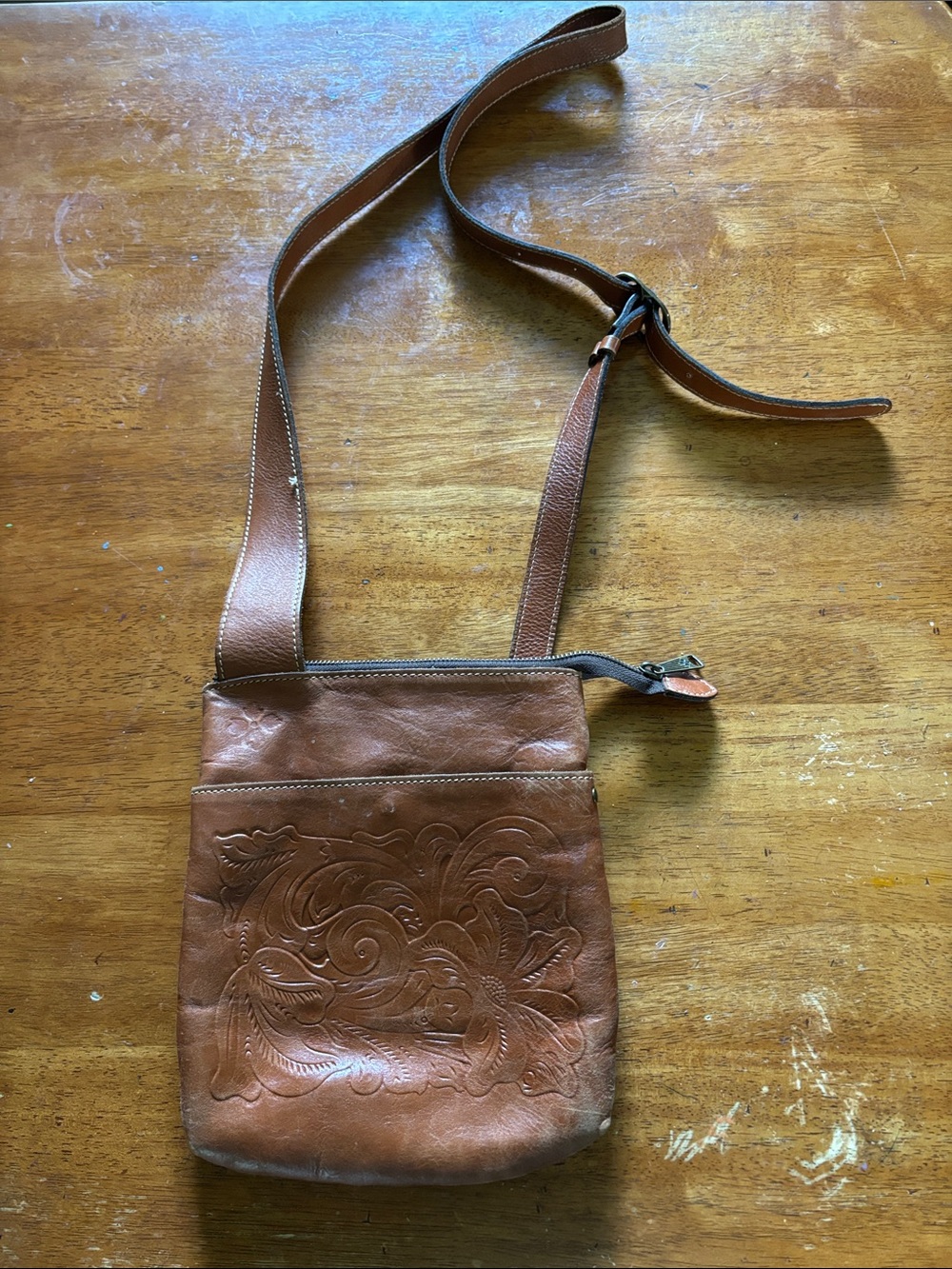 Patricia Nash Leather Crossbody Bag - Brown